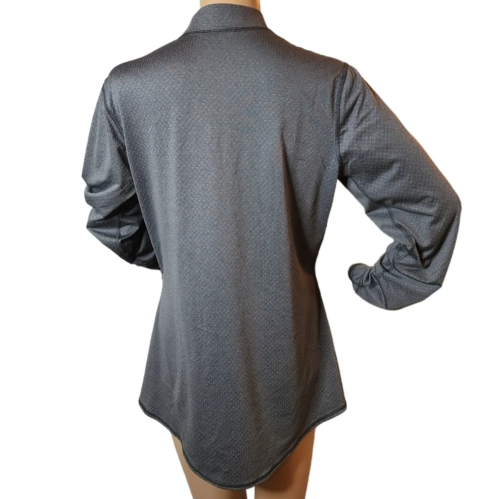 REI women's grey 1/2 zip long sleeve active pullover shirt. Size large.
